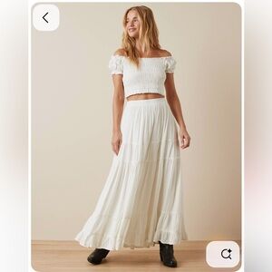 American Eagle Women's Cream Maxi Skirt